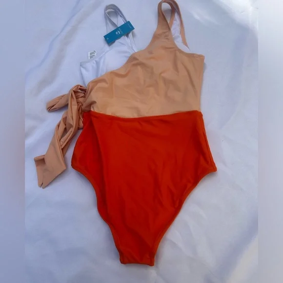 Cupshe color block tie one piece swimsuit size small - Picture 4 of 4
